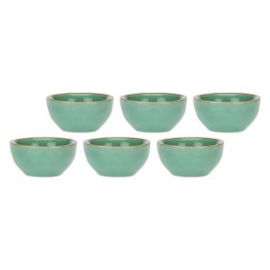 ROSE&TULIPANI CONCERTO VERDE ACQUA Zestaw 6 okrągłych miseczek 7 cm