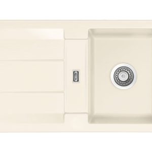 Systemceram Genea 87 Magnolia, zlewozmywak ceramiczny, korek manualny