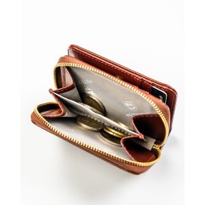 Brązowy portfel damski ze skóry ekologicznej wyposażony w system RFID - Peterson