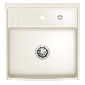 Systemceram Kentro 60 zlewozmywak ceramiczny, Magnolie, korek manualny