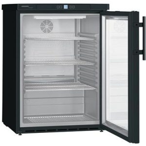 LIEBHERR FKUv 1613, wersja 744 ( black ) Chłodziarka przeszklona do zabudowy pod blat z chłodzeniem powietrzem obiegowym W koszyku cena specjalna !