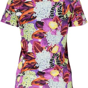 T-SHIRT DAMSKI Z KRÓTKIM RĘKAWEM KLASY CAVALLI FIOLETOWY