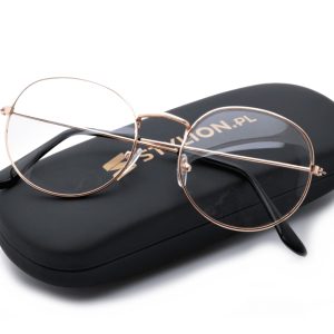 Lenonki zerówki złote okulary damskie i męskie 3148