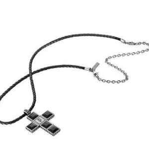 JEWELER'S POLICE PJ24653PLE-01. Naszyjnik, Kolor czarny. Mężczyzna. czarny