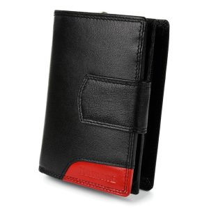 Damski skórzany portfel duży pionowy RFiD czarny BELTIMORE 039