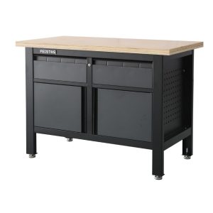 Feistos Wyposażenie warsztatu Stół warsztatowy Tito 3 łącznie z perforowaną ścianą Antracyt/Czarny 120x60x87cm