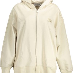 CALVIN KLEIN BLUZA Z ZAMKIEM DAMSKA BEŻOWA