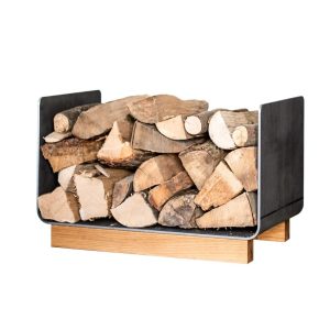 Westmann Stalowy stojak na drewno opałowe Enja Srebro 62x34x39cm