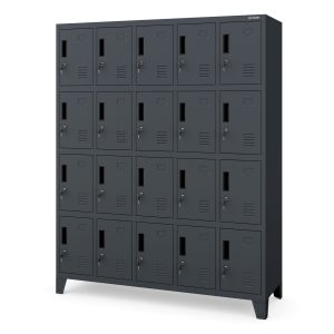 Szafa skrytkowa socjalna BHP antracytowa: ROBERT, 1360 x 1720 x 450 mm