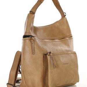 Ekskluzywna torebka skórzana premium z kieszonkami MARCO MAZZINI beżowa