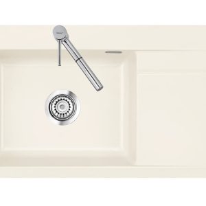 Systemceram Stema 86 SL Jasmin, zlewozmywak ceramiczny, korek manualny