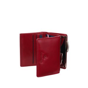 Mały czerwony portfel damski Canaletto z naturalnej skóry licowej z RFID – elegancja i bezpieczeństwo PD2000cs165 RFID