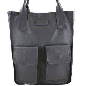 Torba shopper bag do pracy - Szara ciemna