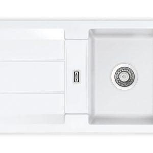 Systemceram Genea 87 Gronland, zlewozmywak ceramiczny, korek manualny