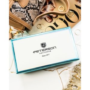 Portfel damski w typie piórnika w kwiaty zamykany suwakiem - Peterson