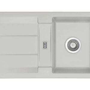 Systemceram Genea 87 Alu, zlewozmywak ceramiczny, korek manualny