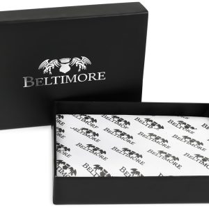 Etui na wizytówki karty czarne skórzane portfel slim Beltimore G94