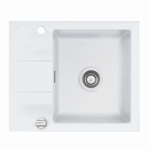Systemceram Genea 60 Polar, zlewozmywak ceramiczny, korek manualny