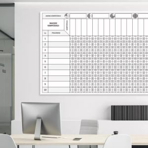 Macierz kompetencji pracowników tablica suchościeralna lean 077