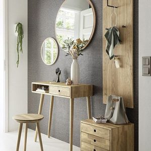 Lustro okrągłe dąb 75 cm Huglo