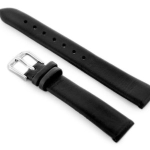 Pasek skórzany do zegarka W76 - czarny - 14mm