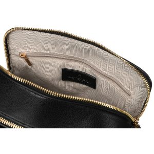 Czarna, miejska torba damska ze skóry ekologicznej z dwoma paskami w zestawie - Peterson