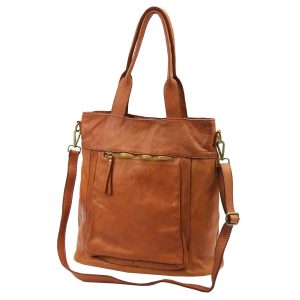 Skórzana klasyczna shopper duża torebka na ramię