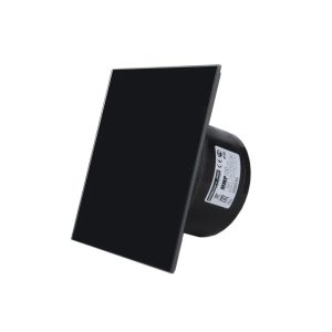 Wentylator łazienkowy MMP Szkło Czarny połysk 100m³/h, 5.5W, 22db z zaworem zwrotnym