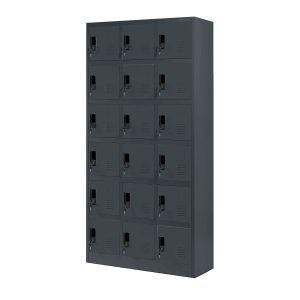 Skrytkowa szafa socjalna KAROL, 900 x 1850 x 400 mm, antracytowa