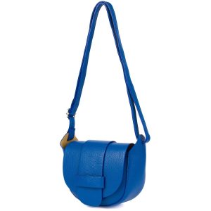 Vera Pelle Damska Skórzana Mała Torebka Listonoszka ciemno brązowa X41