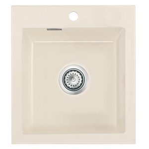 Systemceram Mera 46 Magnolia, Zlew ceramiczny, korek manualny
