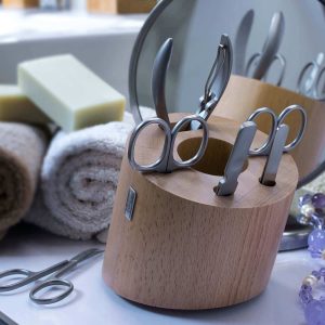 ARTELEGNO Pojemnik do przechowywania przyborów do manicure z drewna bukowego