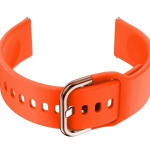 Pasek gumowy do smartwatch U01 - pomarańczowy/r.gold - 18mm
