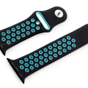 Apple Watch pasek U24 - czarny/turkusowy - 42/44mm