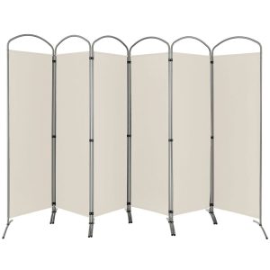 Parawan 6-panelowy 331x188 cm beżowy