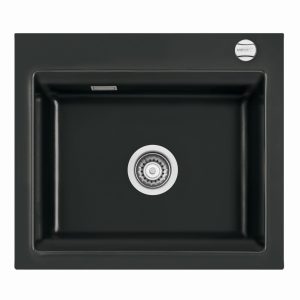 Systemceram Kara 57 Nero zlewozmywak ceramiczny, korek manualny