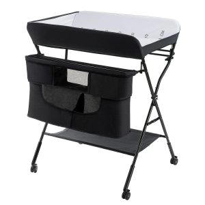 Składany przewijak dla niemowląt z regulacją wysokości i kółkami