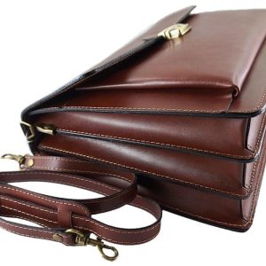 Aktówki męskie skórzane - Barberini's - Brązowy ciemny