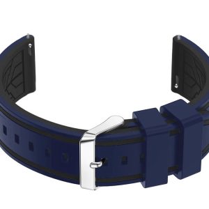 Pasek gumowy do zegarka U14 - granat/czarny - 24mm