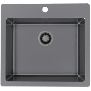 Alveus Monarch PURE 70 ANTRACYT QC zlewozmywak stalowy 565x525mm Odpływ Quick Close