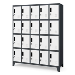 Szafa skrytkowa socjalna BHP antracytowo-biała: ROBERT, 1360 x 1720 x 450 mm