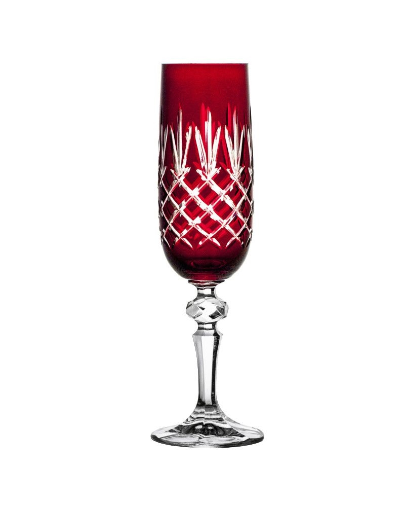 Crystal Julia Kieliszki do szampana prosecco 6 sztuk rubin Ananas