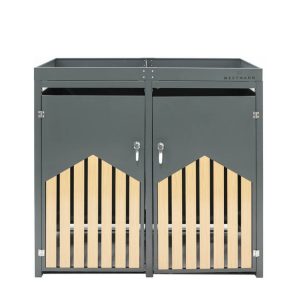 Westmann Stalowy pojemnik na śmieci na 2 kosze na śmieci 240 litrów Antracyt 84x134x125cm