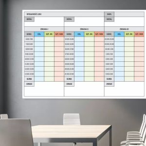Tablica suchościeralna wydajność produkcji linii 24h lean 068
