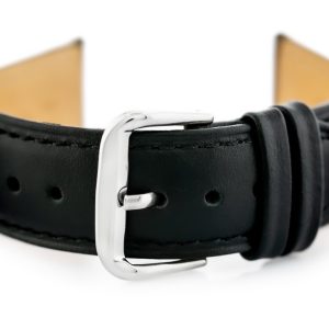 Pasek skórzany do zegarka W94 - czarny - 12mm