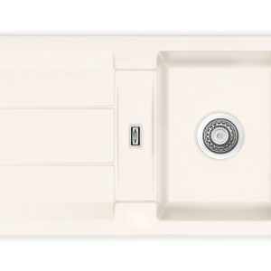 Systemceram Genea 87 Jasmin, zlewozmywak ceramiczny, korek manualny