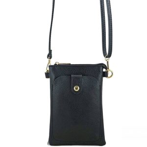 Torebka skórzana / etui na telefon - Czarne