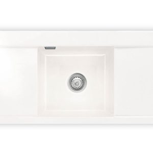 Systemceram Mera Middle Gronland, zlew ceramiczny, korek manualny