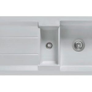 Systemceram Genea 100 Alu, Zlewozmywak ceramiczny, korek manualny