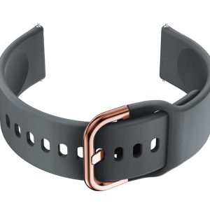 Pasek gumowy do smartwatch U01 - ciemny szary/r.gold - 18mm